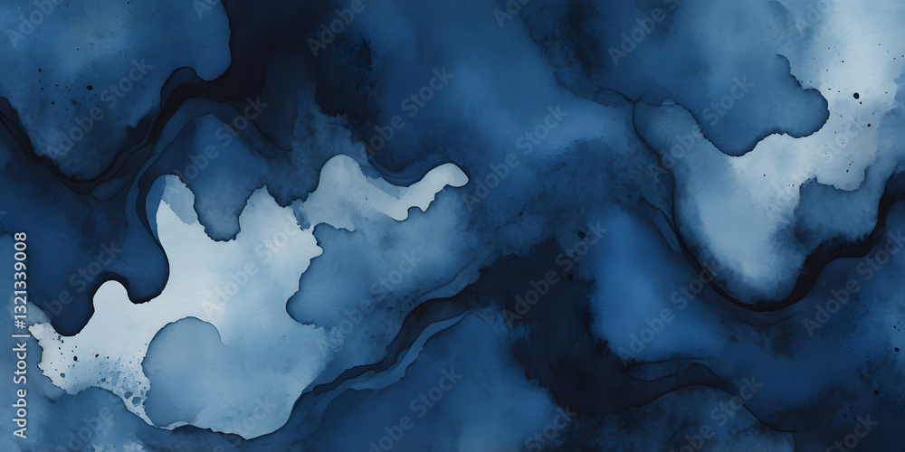 Poster azure abstract: a captivating piece of abstract art featuring fluid forms and dynamic textures in sh