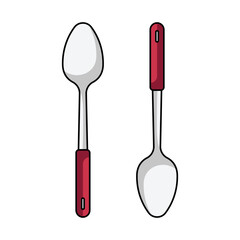 Spoon drawing doodle. vector illustration