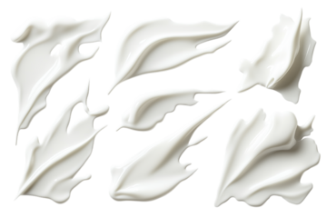 Abstract white milk arrows set isolated on transparent background