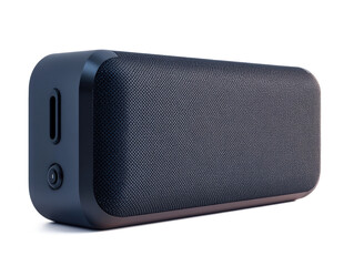 Obraz premium A modern portable Bluetooth speaker with a sleek matte finish, high-resolution, isolated on a white background