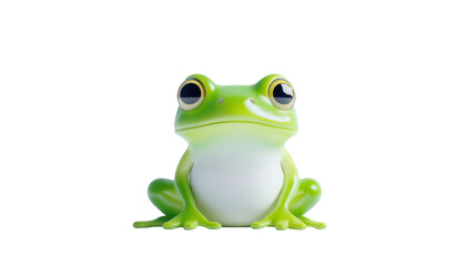 green eyed tree frog isolated on white background