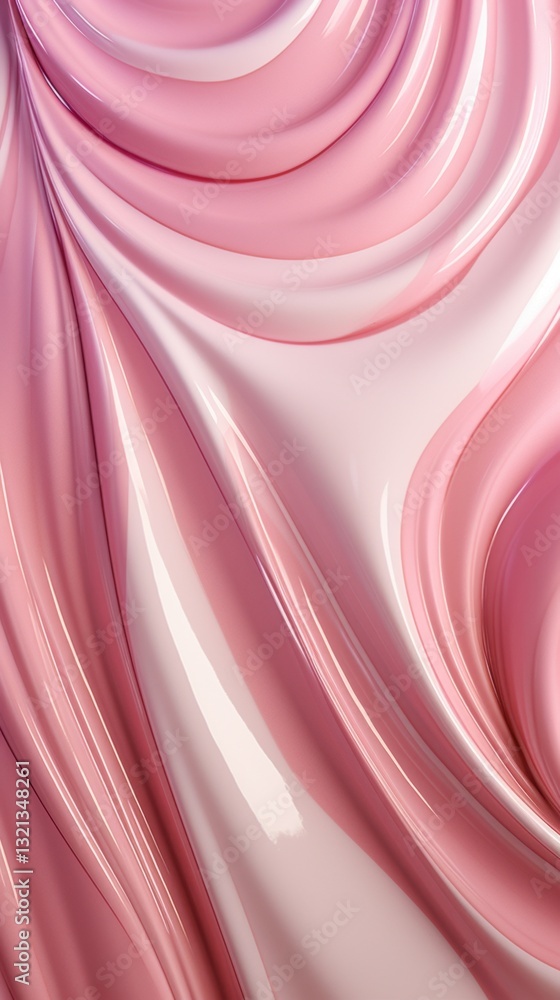 Aufkleber smooth pink waves of glossy texture creating a vibrant background