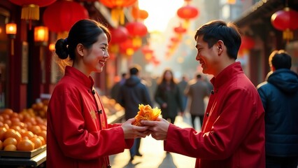 young couple in a restaurant
