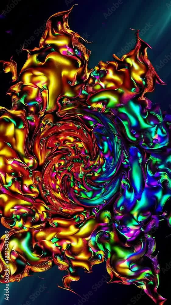 Poster mesmerizing colorful swirl animation showcasing vibrant dynamic motion patterns