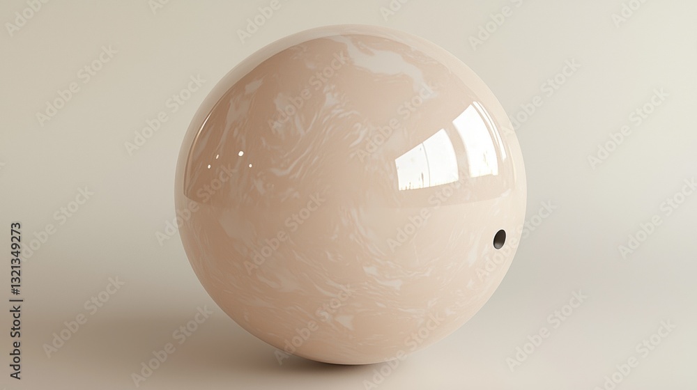 Fototapete 3d rendering of a spherical object. the object appears to be made of a light-colored material, possi
