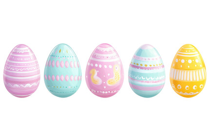 Fototapeta premium set of easter eggs isolated on white background