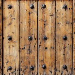 Fototapeta premium Antique Wooden Door with Metal Studs and Rich Texture
