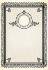 Elegant retro style background with decorative ornamental frame.