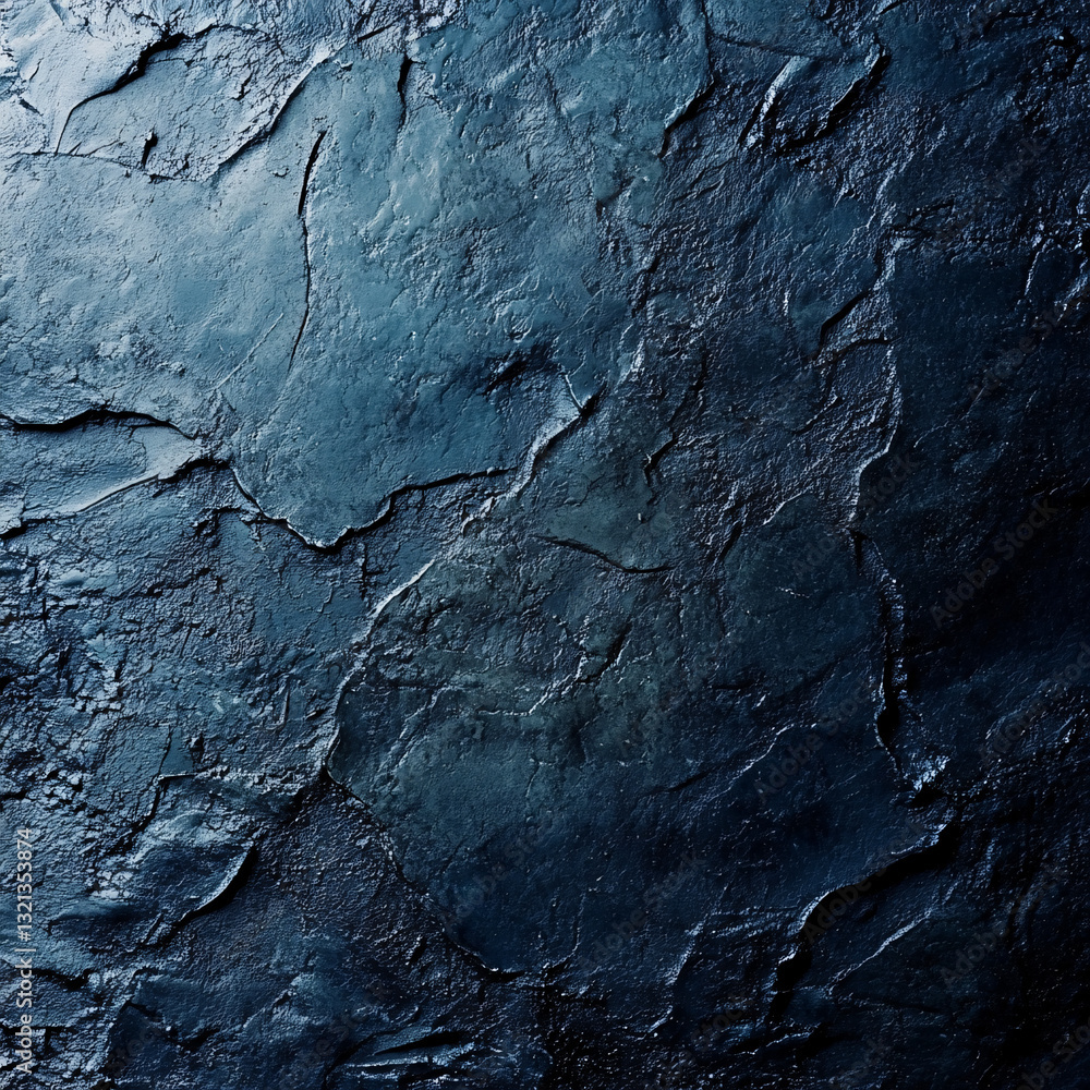 Aufkleber a rough textured dark blue stone surface with deep cracks and natural patterns creating an organic a