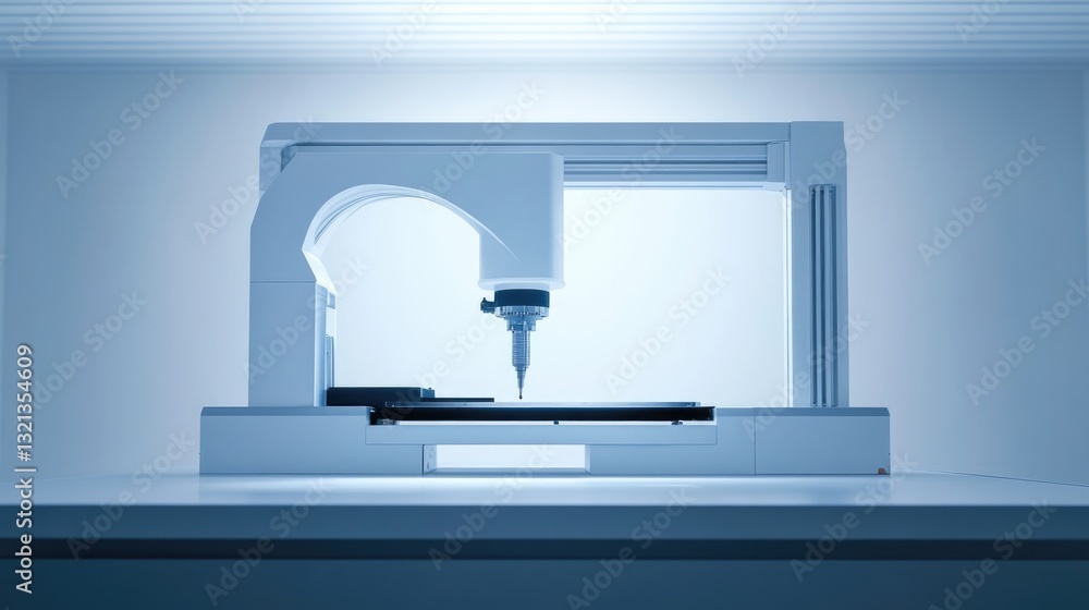 Poster a machine sitting in a room, possibly used for administrative tasks