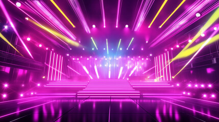 レーザー照明の飛び交う華やかなステージ