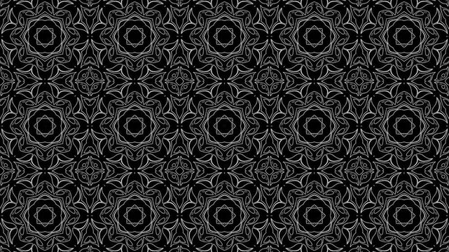 833kaleida flower b&w edges