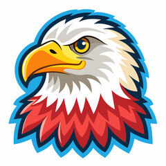 Obraz premium American bald eagle vector illustration with flag and nature elements