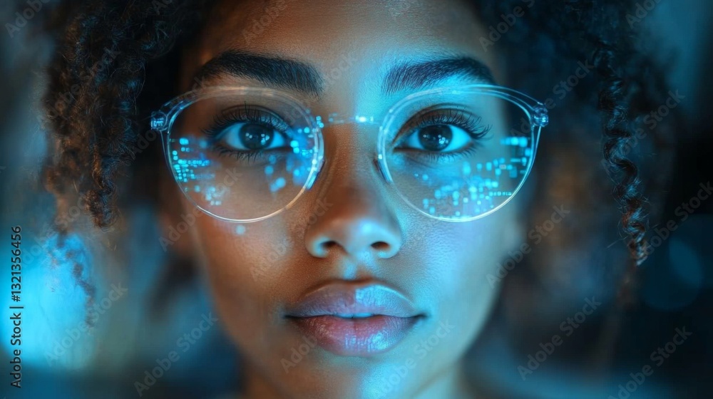 Aufkleber a young woman is engaged in studying quantum computing concepts, including qubits and entanglement. 