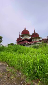 Surau or traditional Indonesian mosque, the old architecture on the roof is still durable and strong