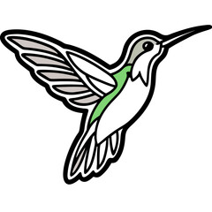 Obraz premium Vector Illustration of a Hummingbird Flying with Wings and Feathers