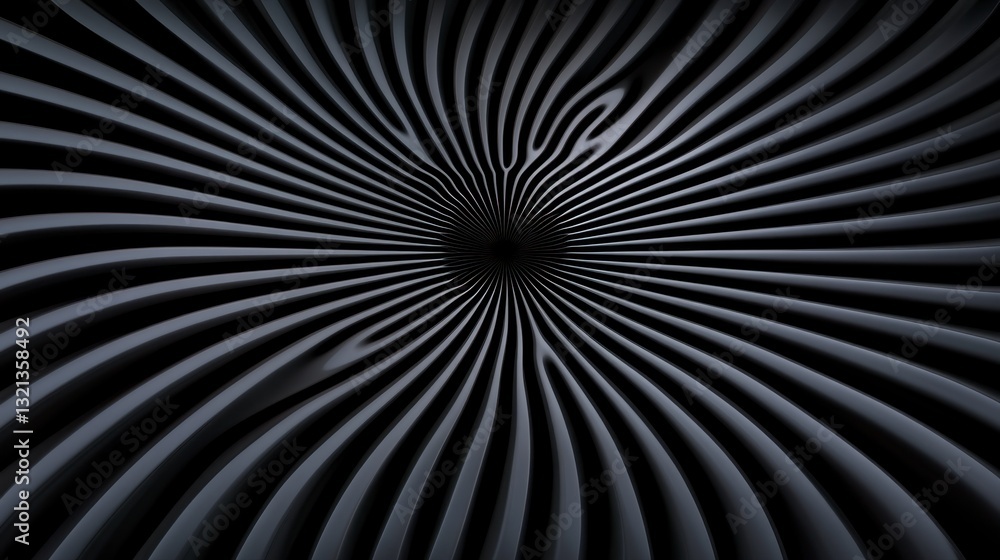 Fototapete abstract dark grey background with radiating lines converging towards a central point, creating a vo