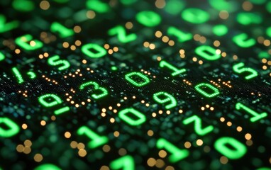 Obraz premium Digital numbers on a circuit board