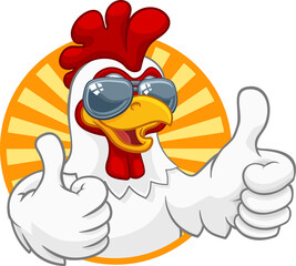 Chicken Rooster Cockerel Bird Sunglasses Cartoon