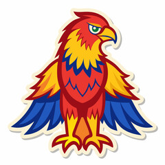 Cartoon parrot vector illustration with vibrant feathers and a distinctive beak