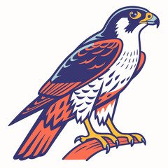Fototapeta premium A wild eagle vector with red ribbon and plumage, a symbol of freedom
