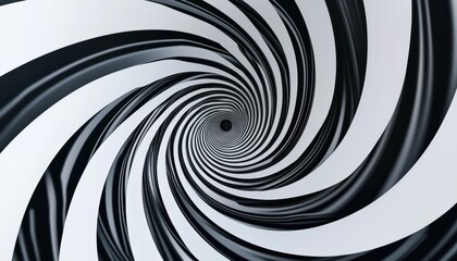 Fototapeta premium Seamless swirling black and white vortex spirals, refined optical illusion luxury pattern, sophisticated hypnotic refinement