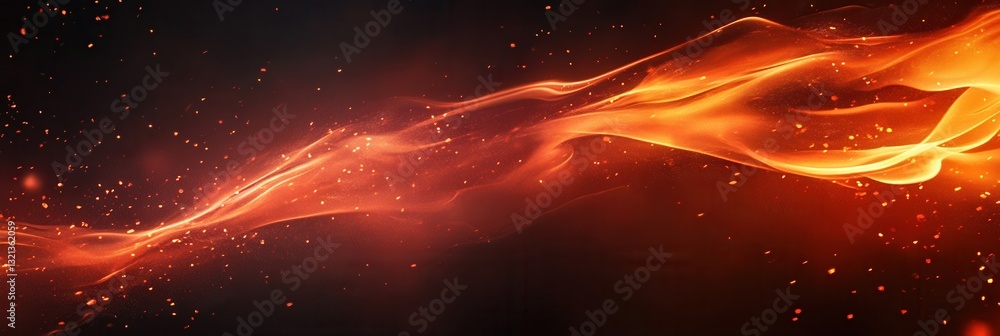 Fototapete dynamic fire-inspired background with deep red and orange flames and glowing embers creating an inte