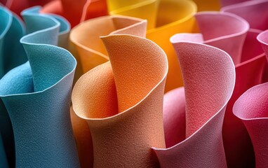 Abstract colorful paper swirls