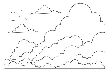 cloud continuous one line art drawing of isolated outline vector illustration
