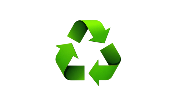 Vibrant Green Recycling Arrows Isolated on Transparent Background for Eco-Friendly Designs and Sustainability Campaigns