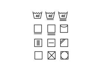Clothes Care Symbols set symbols logo png template logo icon vector illustration