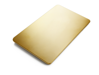 A premium gold credit card , metallic shine, luxury advertisement style, isolated on a white background.