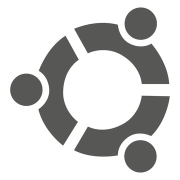 Ubuntu Icon: A minimalistic design of the Ubuntu icon, depicting interconnectedness, representing the spirit of innovation and open-source software. 