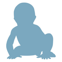 Obraz premium Gentle Silhouette: A soft silhouette of a baby captures the innocence of early exploration, filled with the promise of curiosity, exploration and growth.