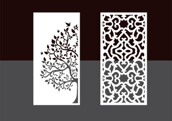  Kitchen and Hall Jali geometric CNC jaali pattern for laser cutting and interior designing vector graphics