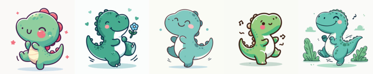 Vectors of cute cartoon animal collection