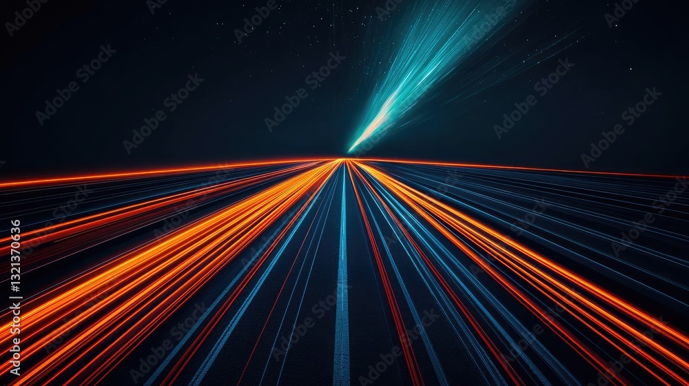 Poster dramatic nighttime abstract background idea. abstract light trails create dynamic motion and energy 