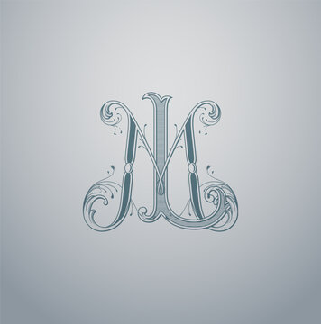illustration of ML or LM monogram classic style, ML or LM initial Wedding of minimalist model, elegance applicable for invitation, letterpress, jewelry, tattoo, boutique and creative templates.