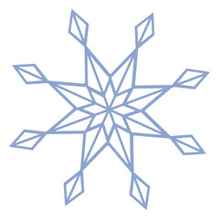 Snowflake's Winter Symmetry: Intricate geometric patterns dance in a light blue hue, each facet mirroring the enchanting precision of winter's delicate touch.