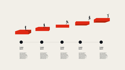 Business growth vector infographics concept. Design for presentation, report, strategy. Minimal illustration.