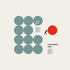 Think outside the box vector concept. Symbol of creativity, new ideas, brainstorming. Minimal design eps10 illustration.