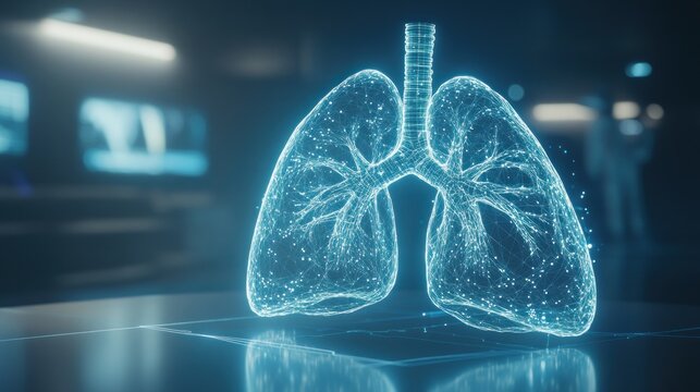 3D rendered digital illustration of lungs