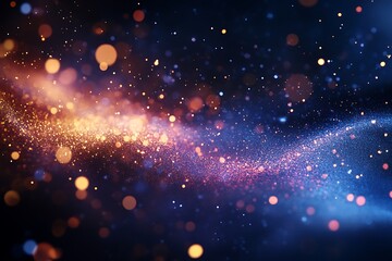 Fototapeta premium Abstract glowing particles swirl.