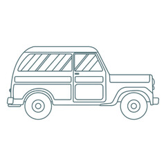 Vintage Wagon: A classic vintage wagon illustration, evoking the charm of a bygone era. The image showcases clean lines and the distinct features of the vehicle, set against a minimalist backdrop. 