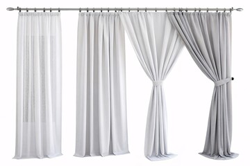 Elegant Sheer White And Soft Grey Curtains Hanging Gracefully On A Sleek Rod, Creating A Serene And Sophisticated Atmosphere In A Modern Home