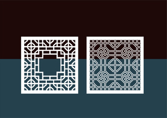  Kitchen and Hall Jali geometric CNC jaali pattern for laser cutting and interior designing vector graphics