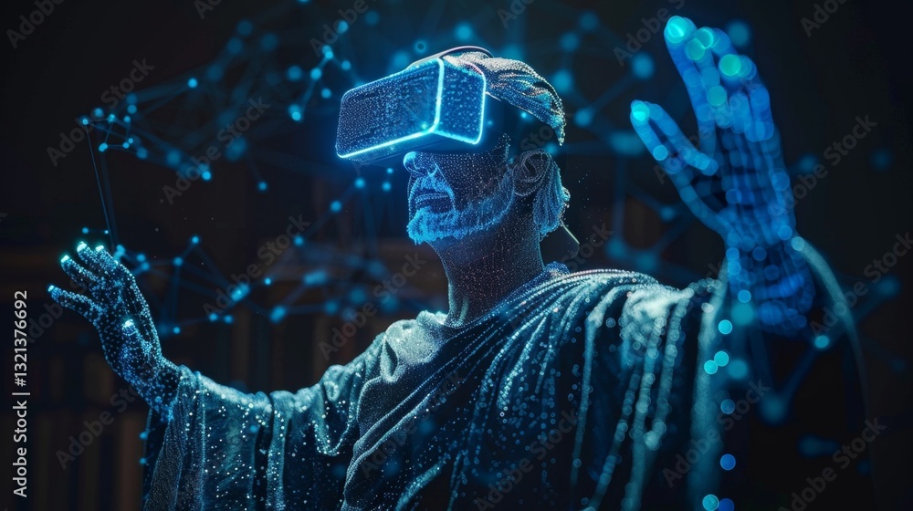 Poster trial of the future with ai hologram in virtual judiciary setting