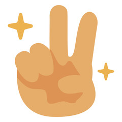 Obraz premium Symbol of Peace and Victory: A digitally rendered illustration showing a hand displaying the victory sign, representing peace, harmony, and the spirit of triumph in a vibrant digital artwork.