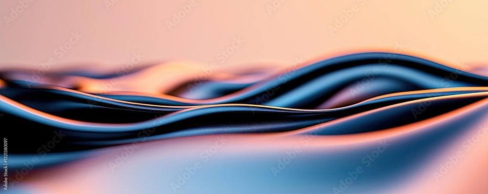 Poster dramatic nighttime abstract background idea. fluid abstract waves in vibrant colors create a serene 