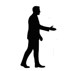 Business Partnership Silhouette - Two Businessmen Shaking Hands